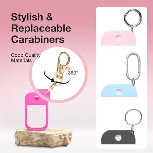 4 PCS Soft Silicone Case for Touchland Power Mist (1FL. OZ./30 mL), Protective and Stylish Case with Keychain Compatible with Touchland Hand Sanitizer Spray (Pink/Hot Pink/Blue/Black)