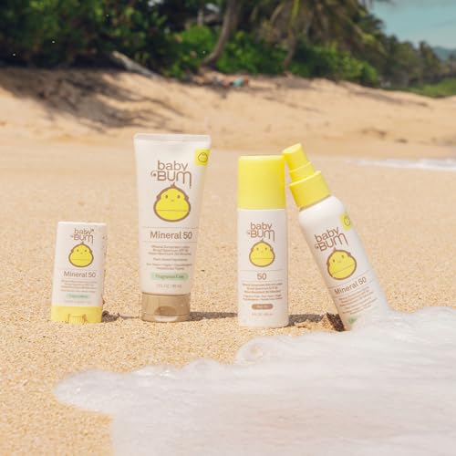 Sun Bum Baby Mineral Sunscreen Lotion | SPF 50 | UVA, UVB Face and Body Protection | Fragrance Free Safe for Sensitive Skin | Travel Size | 3 Ounce | Pack of 2