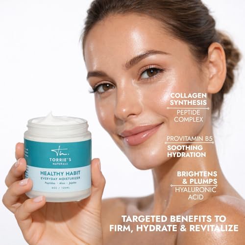 Peptide Moisturizer - Natural Plant Ingredients - Face Moisturizer for Dry Skin - Anti Aging Daily Moisturizer for Face - 5 Clinically Studied Peptides - Hyaluronic Acid with Provitamin B5