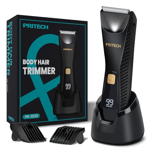 PRITECH Manscape Body Hair Trimmer - Ceramic Blade Wet/Dry
