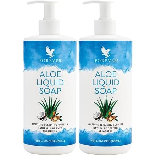 Forever Living - Aloe Liquid Soap - Gentle Cleansing and Moisturizing with Aloe Vera, Jojoba and Argan Oil - Gluten-Free and Vegan - 16 fl oz (Pack of 2)