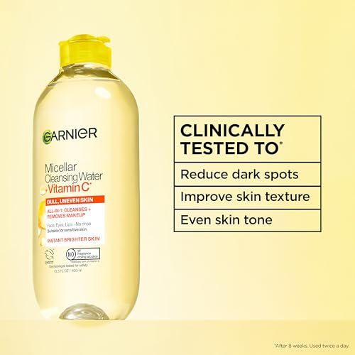 Garnier Micellar Water with Vitamin C - Makeup Remover & Cleanser, 2 Pack