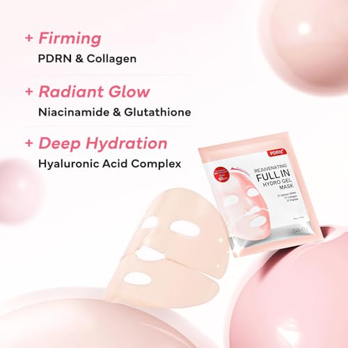 SAM'U PDRN Rejuvenating Full-In Hydrogel Mask, Visible Result Firming & Radiance Gel Mask with Collagen, Hyaluronic Acid ? Elasticity & Hydration & Brightening Glow Korean Facial Mask, 4 Sheets