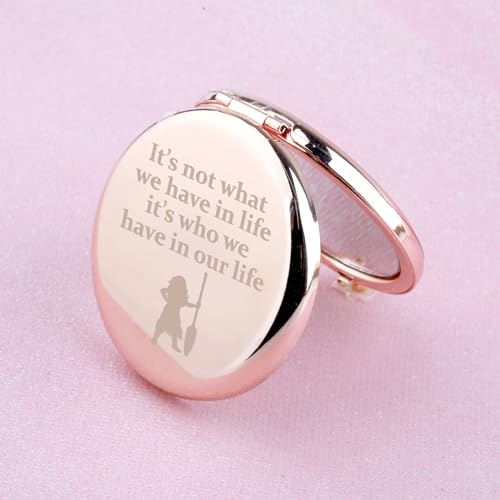 WUSUANED Movie Inspired Moana Princess Makeup Mirror It¡¯s Not What We Have in Life It¡¯s Who We Have in Our Life Jewelry Cartoon Lover Gift Moana Gift (Moana Princess Mirror)