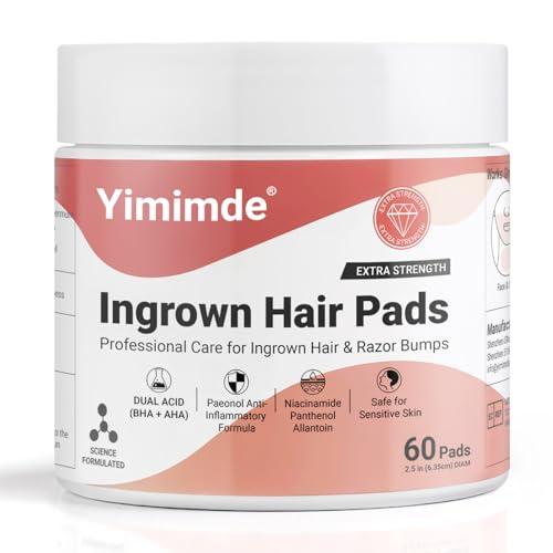 Ingrown Hair Treatment Pads - Salicylic & Glycolic Acid, 60 Pads
