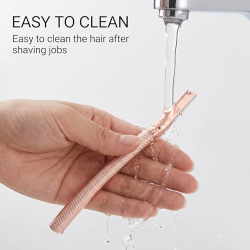 Eyebrow Razor for Women with 10 Refill Blades - Dermaplaning Face & Eyebrow Tool