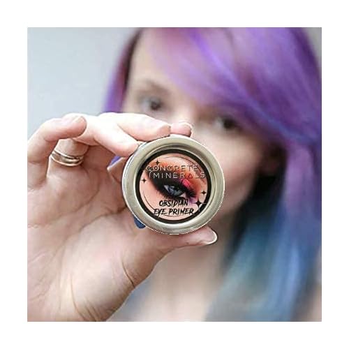 Concrete Minerals Eye Primer, Luxurious Silky-Soft Balm Formula, Longer-Lasting With No Creasing, Black Finish, 100% Vegan and Cruelty Free, Handmade in USA, 10 Grams (Obsidian)