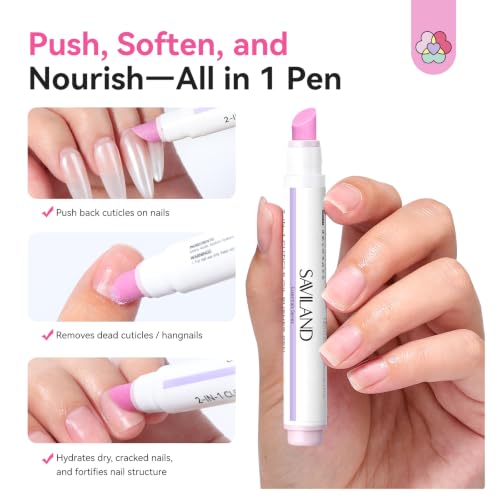 SAVILAND Cuticle Remover Pen with Rose Oil - 2 Pack
