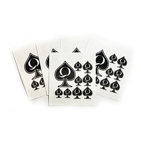 Queen of Spades Temporary Tattoos – 45 Designs, 5 Sheets