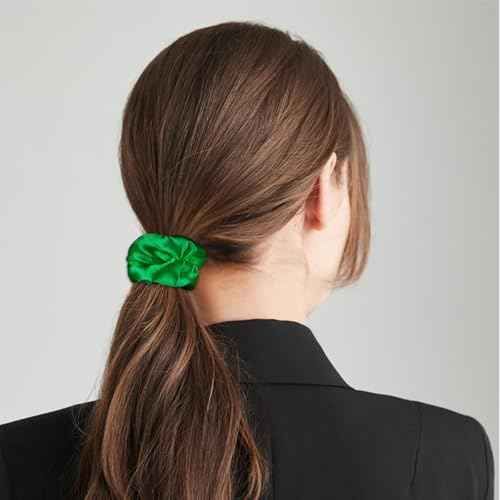 16 Pcs Satin Green Scrunchies Bridesmaid Proposal Gifts Hair Ties Scrunchies for Women Girls Bachelorette Party Favors (green)