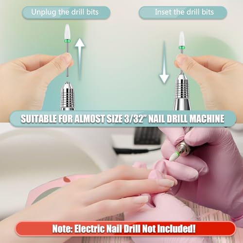 13PCS Nail Drill Bits Set - Tungsten Carbide & Ceramic Efile Bits