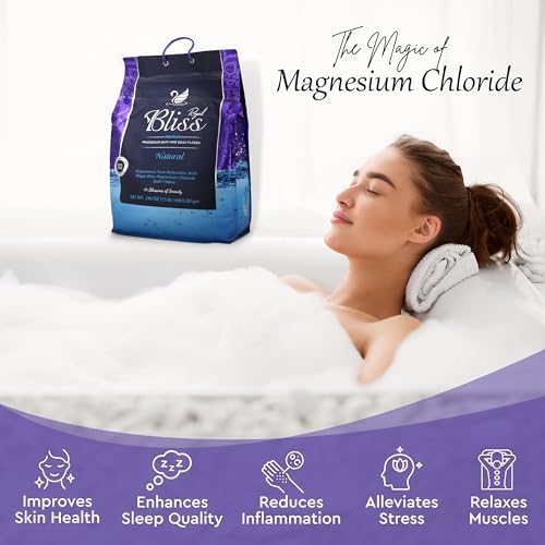 ROYAL BLISS Magnesium Flakes for Bath & Foot Soaks 15 LB | 100% Pure & Natural Magnesium Chloride | Unscented, Fast-Dissolving | Deep Relaxation, Muscle Recovery, Skin Therapy | Superior to Epsom Salt