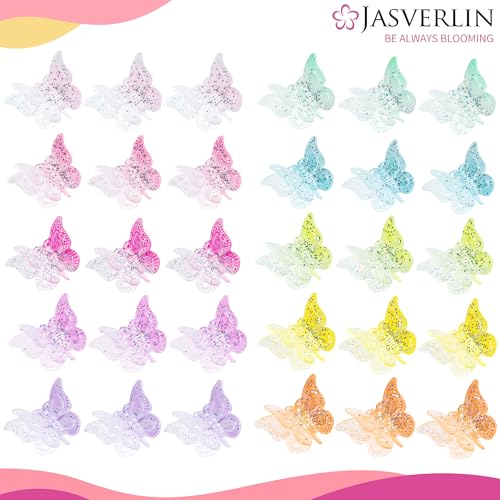 Butterfly Clips for Hair Glitter, Y2K Mini Cute Claw 50 Pcs