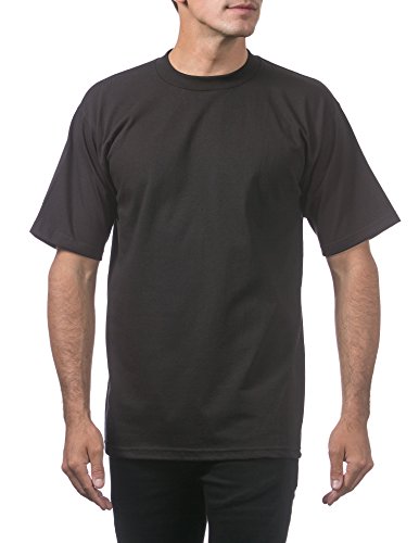 Pro Club Men's Heavyweight Cotton Short Sleeve Crew Neck T-Shirt, Charcoal, 5XL-Tall