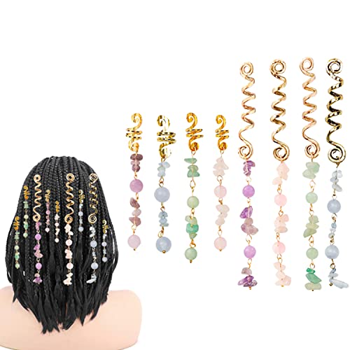 8PCS Dreadlock Spring Pendant for Braiding Hair Decoration Clips for Women