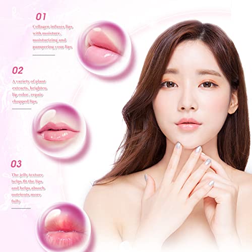 Honey Lip Balm Pot, Propolis Lip Mask, Strawberry Hydrating Propolis Lip Sleeping Mask, Prevent Dry&Cracked, Lip Repair Nourishes the Lip Skin (2pcs Honey & 2pcs Strawberry)