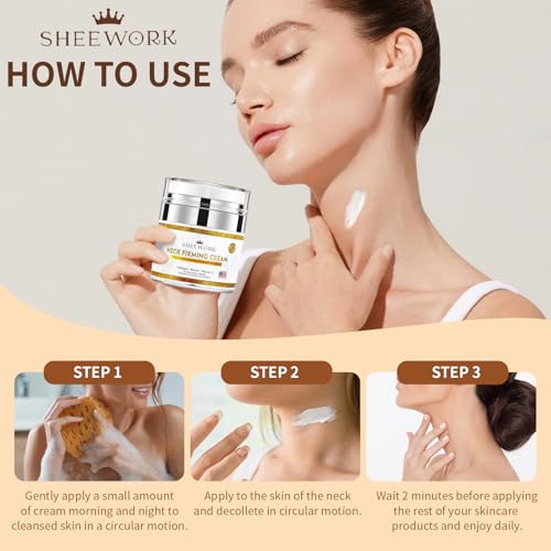 Neck Firming Cream,Tighten and Lift Neck Cream,Neck Tightening Cream Improves Sagging,Skin Tightening and Smooth of Fine Lines