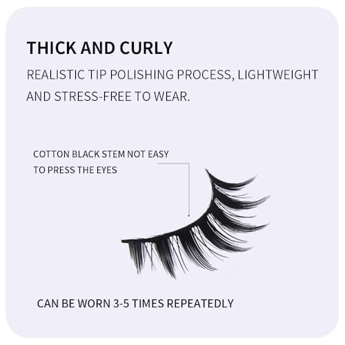 AKARA False Eyelashes Faux Mink Fluffy Eye Lashes Cat Eye Natural Look Wispy Lashes 3D Fox Eyelash Extensions 7 Pairs Pack-BN12