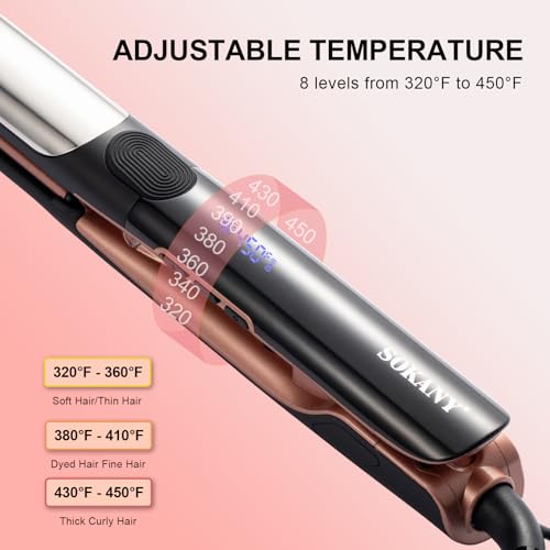 Sokany 2-in-1 Hair Straightener & Curling Iron | 1" Titanium Ceramic Plates