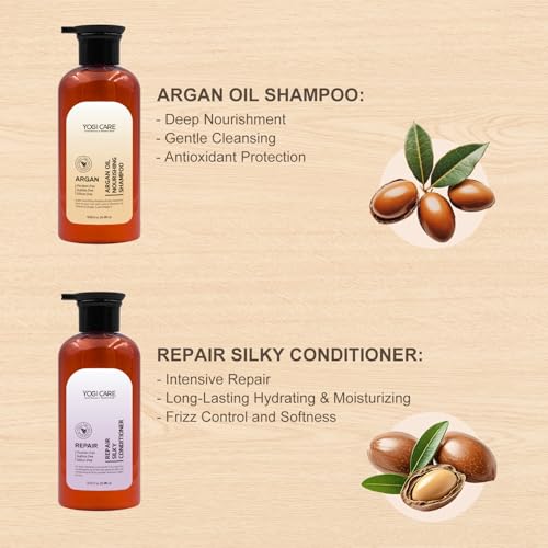 Argan Oil Shampoo & Conditioner Set - Sulfate Free, 16.9 Fl Oz