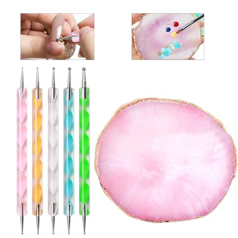 22-Piece Nail Art Tool Set with Resin Palette & Brushes