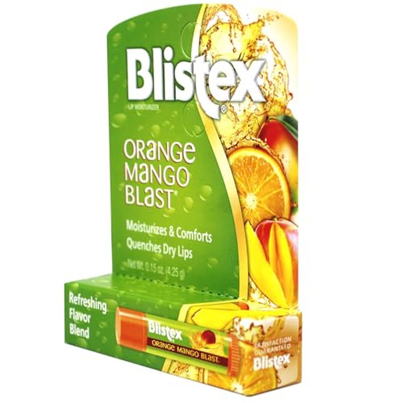 Blistex Orange Mango Blast Lip Balm with Vitamins C & E, Moisturizes & Comforts, 0.15 OZ - 2 Pack