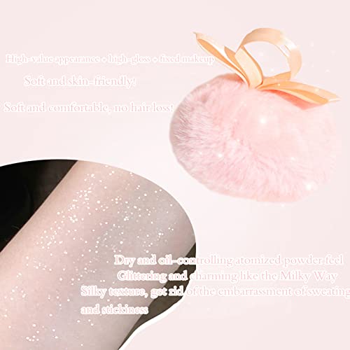 Diamond Shimmer Highlighter Powder Puff - Peach Glitter