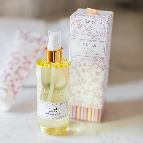 LOLLIA Relax Dry Body Oil, 6.8 Fl. Oz. ? Lavender & Honey ? Women¡¯s, Scented, Moisturizing, Dry Body Oil for Women, For All Skin Types
