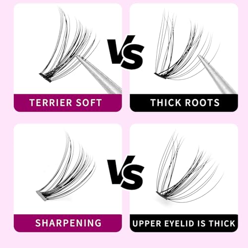 8/10/12/14/16/17/18/20mm 60pcs 20 Root Grafting Individual False Eyelashes Mink Natural Long Eye Lashes Cluster Extension Makeup Beauty Fake Eyelash (12mm)