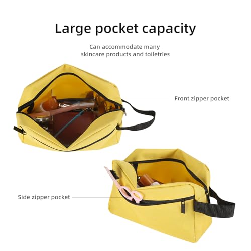 Icramsy Yellow Travel Toiletry Bag for Women & Men Hanging Cosmetic Organizer