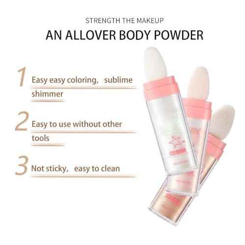 Glitter Powder Highlighter Makeup, Body Brightens the Natural Three-Dimensional Face Blusher Fairy Highlight Patting Powder. (01#White Moonbeam)