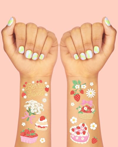 Strawberry Temporary Tattoos - 60 Designs Party Favors