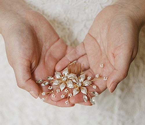 Gold Bridal Hair Comb Handmade Wedding Accessory