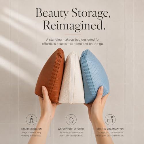 APT 1101 Standing Makeup Bag | Foldable Travel Organizer