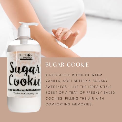 The Lotion Company 24 Hour Skin Therapy Lotion ? Sugar Cookie Scented Full Body Moisturizer, Paraben Free, Made in USA, w/Aloe Vera, 16 oz
