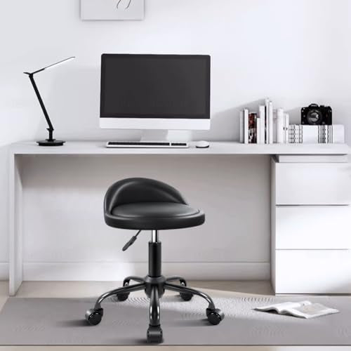 KKTONER Rolling Stool with Backrest - Height Adjustable Drafting Chair