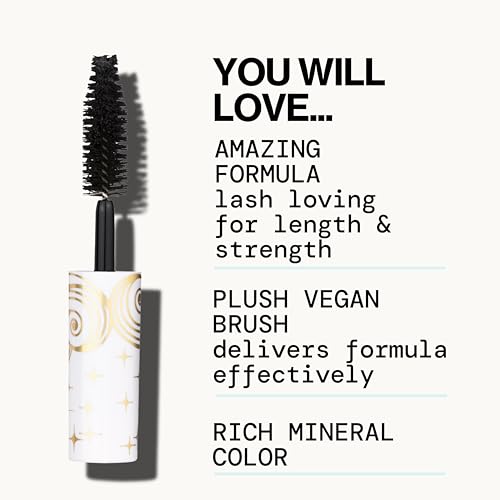 Pacifica Mini Stellar Gaze Mascara ? Supernova Black Trial Size, Length & Strength Mineral Mascara, Travel-Friendly, Vegan Ophthalmologist Tested
