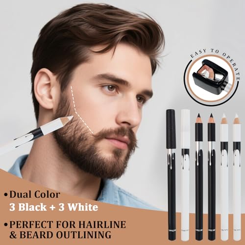 DUAIU 12-Piece Men's Beard Grooming Kit with Pencils, Shaping Tools & Brushes