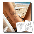 2 Weeks Semi Permanent Tattoo, Ocean Turtle Totem Temporary Fake Tattoos For Women Arm Hand Neck, For Adults Girl, Realistic Waterproof and Non-Reflective, 2 Sheets