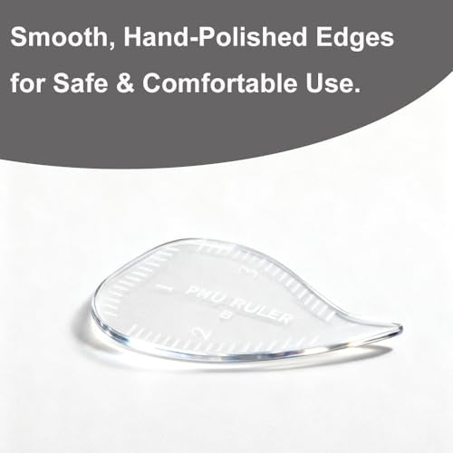 3Pcs Hair Stroke Brow Mapping Ruler Arch Eyebrow Eyeliner Ruler Emplate 1 Minute Fast Drawing Guide Tool Reuse Acrylic Tattoo Pmu Permanent Makeup Hairstroke Stencil (Teardrop-Shaped/3pcs)