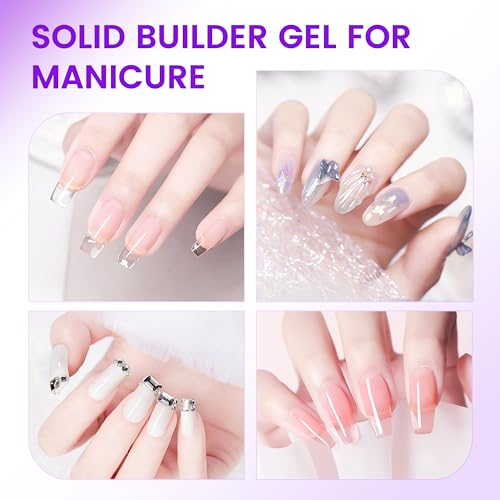 AIJIMEI Clear Solid Builder Gel for Nail Extensions & Strengthening, 100g