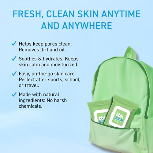 TBH Kids Spot Face Cleansing Wipes ? Gentle Daily Skincare for Preteens & Teens with Oily, Dry & Sensitive Skin ? Salicylic Acid & Witch Hazel ? Paraben-Free & Dermatologist-Approved ? 30 count