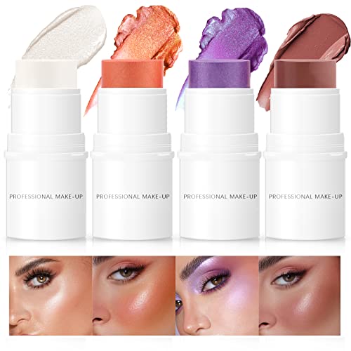 HOSAILY 4-in-1 Cream Blush Stick Set - Waterproof Makeup