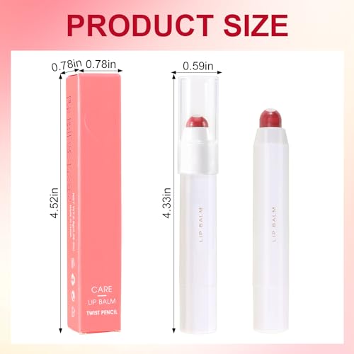 Erinde Tinted Lip Balm + Buildable Lip Color, Natural Gloss Finish, Hydrating Lightweight, Moisturize & Tint Lipstick with Vitamin E, Vegan Lip Balm Lip Care Makeup Gift, 01#