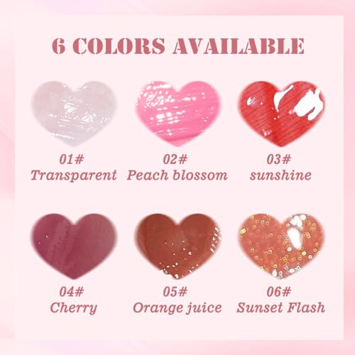 Yasovigi 6 Colors Lip Oil Tint - Moisturizing Liquid Lipstick
