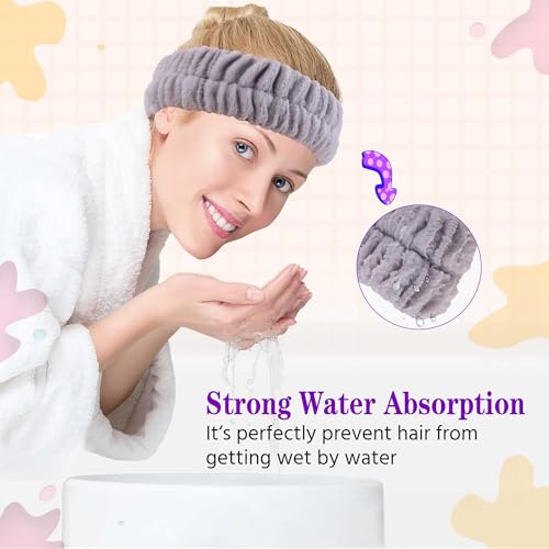 Microfiber Spa Headband 2-Pack, Makeup Hair Band