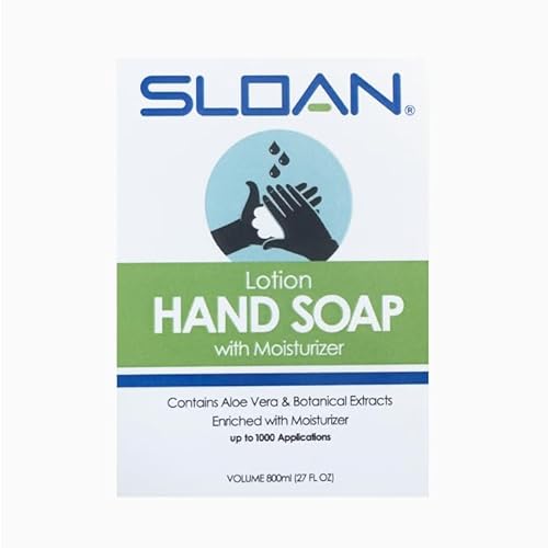 Sloan ESD-217 Lotion Hand Soap with Moisturizer, 27-Ounce Bottle - Contains Aloe Vera and Vitamin E, Enriched with Glycerin Moisturizer, 1000 Applications, 0346017