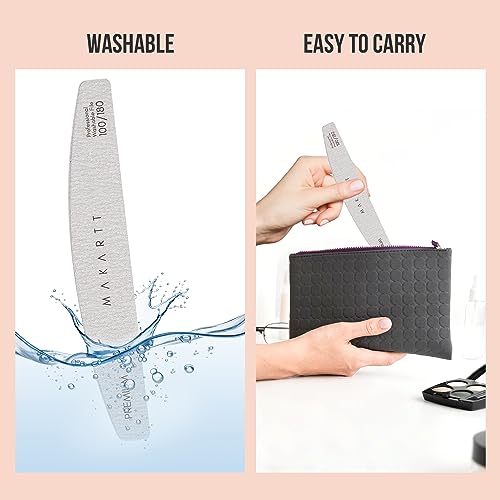 Makartt 100/180 Grit Nail Files 10PCS Zebra Emery Boards for Nails - Professional & Reusable