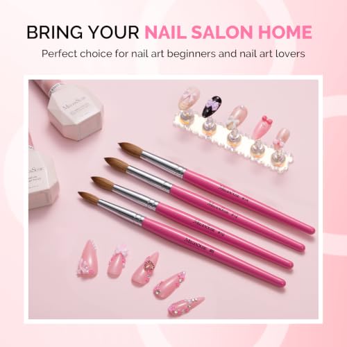 MelodySusie Pink Kolinsky Acrylic Nail Brush | Salon-Quality Nail Art Tool