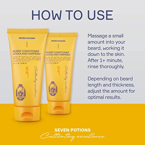 SEVEN POTIONS Beard Conditioner for Men ? Prevents Beard Itch and Dandruff ? Natural, Vegan, Cruelty Free (Woodland Harmony, 3.4 FL OZ)